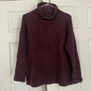 Rachel Zoe knit cowl neck sweater size small maroon red winter